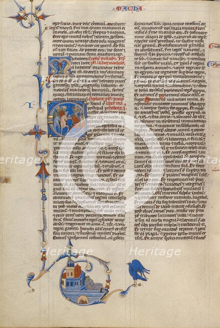 Initial E: Battle Scene; Abbey Bible, about 1250-1262. Creator: Unknown.