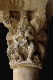 Detail of a capital in the cloister Sant Pere de Galligants, 12th century. Artist: Anonymous  