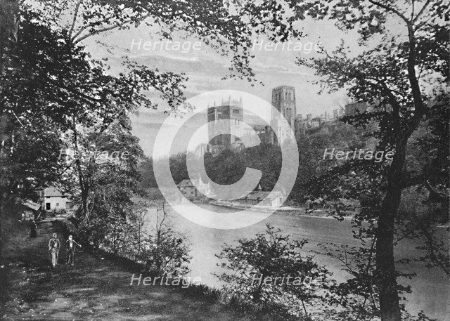 'Durham Cathedral, from Prebend's Bridge', c1896. Artist: FW Morgan.