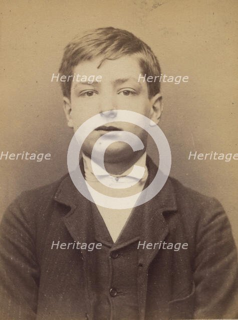 Bordes. Auguste. 15 ans, né à Paris XVIIIe. Garçon Marchand de vins. Anarchiste. 9/3/94., 1894. Creator: Alphonse Bertillon.