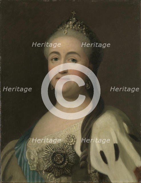 Portrait of Empress Catherine II (1729-1796). Creator: Erichsen, Vigilius (1722-1782).