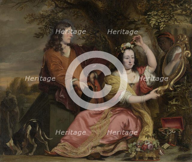 Jan van der Voort and His Sister Catharina with a Servant, 1661. Creator: Ferdinand Bol.