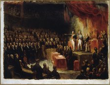 Louis-Philippe taking the oath before the chambers, August 9, 1830. Creator: Ary Scheffer.