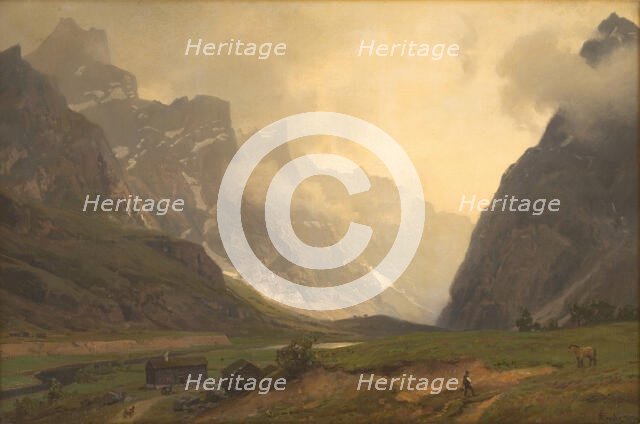 The Troll Peaks in Romsdalen: The Foot of Romsdalshorn to the Right, 1894. Creator: Hans Fredrik Gude.