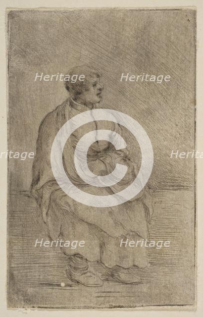 Seated Ecclesiastic, ca. 1662. Creator: Stefano della Bella.