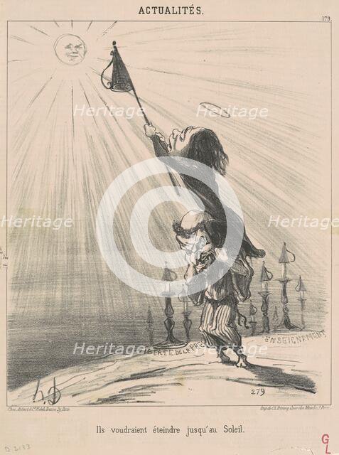 Ils voudraient éteindre jusqu'au soleil, 19th century. Creator: Honore Daumier.