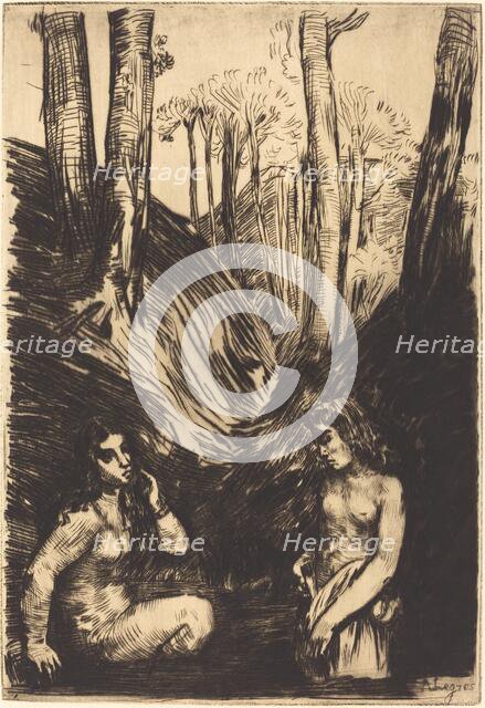 Bathers (Les baigneuses). Creator: Alphonse Legros.