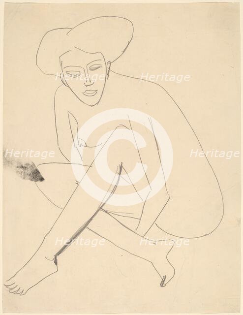 Dodo Seated, 1910. Creator: Ernst Kirchner.