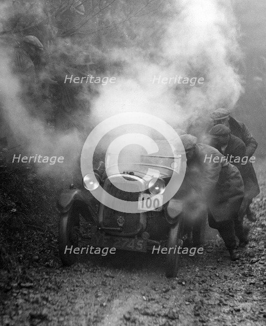 Austin GE Cup model of RH Massey at the MCC Exeter Trial, Meerhay, Dorset, 1930. Artist: Bill Brunell.