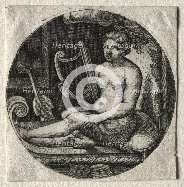 The harpist, 1544. Creator: Georg Pencz (German, c. 1500-1550).