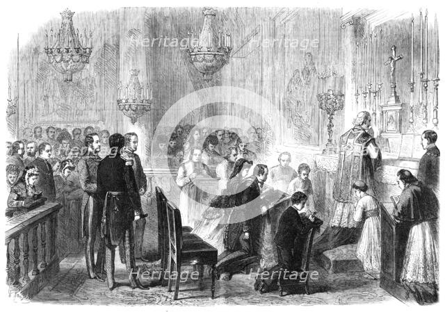 Grand Mass in the Chapel of the Tuileries, 1869. Creator: Unknown.