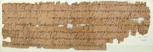 Papyrus Fragment of a Letter, Coptic, 580-640. Creator: Unknown.