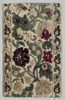 Velvet Fragment, late 1600s - early 1700s. Creator: Unknown.