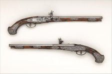 Pair of Wheellock Pistols, Italian, Brescia, mid-17th century. Creators: Giovan Antonio Gavacciolo, Giovanni Lazzarino Cominazzo.