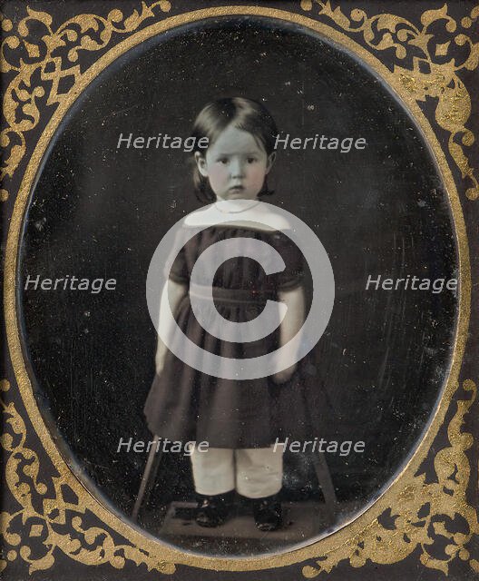 [Young Girl Standing on Short Platform], 1840s-50s. Creator: Unknown.