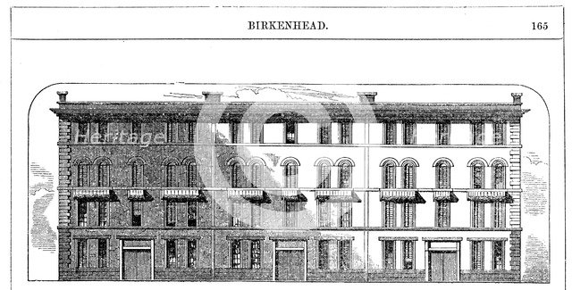 Low rental workmen's dwellings built by the Birkenhead Dock Co, c1844 (c1860). Artist: Unknown