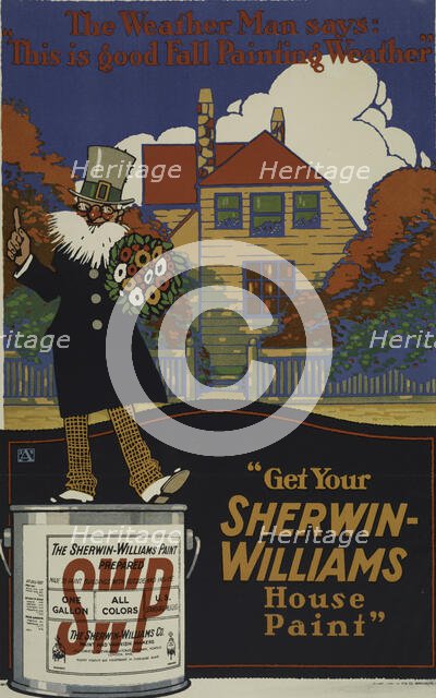 The weather man says: 'this is good fall painting weather', c1895 - 1917. Creator: Unknown.