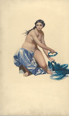 Study for a figure of Fame, from the Hémicycle des Beaux-Arts, École des Beaux-Arts, ca. 1837-41. Creator: Paul Delaroche.