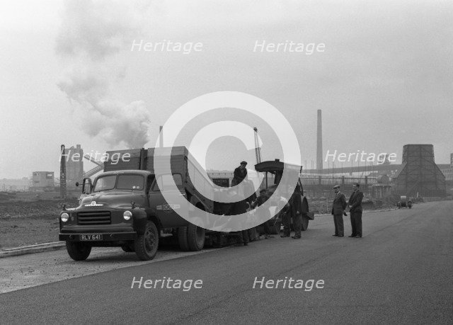 A Bedford A3S tipper on the site of Manvers coal prep plant, South Yorkshire, 1955. Artist: Michael Walters
