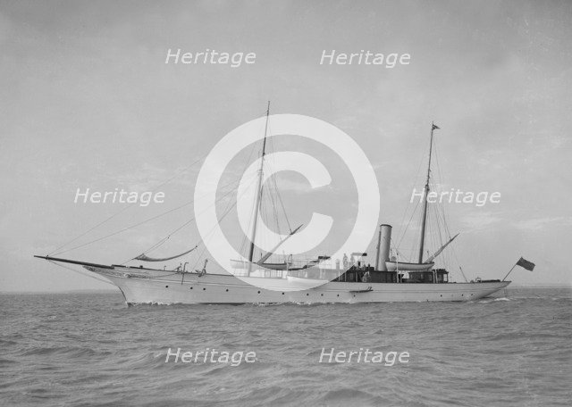 The steam yacht 'Mera', 1911. Creator: Kirk & Sons of Cowes.