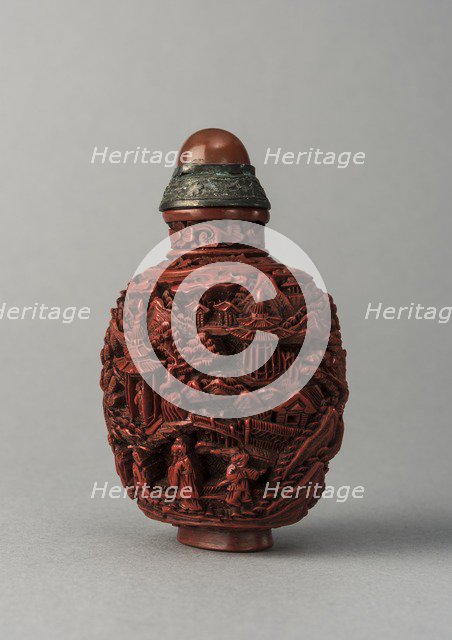 Lacquer snuff bottle, China, Qing dynasty, 1644-1911. Creator: Unknown.