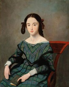 Girl in a Tartan Dress, c1840. Creator: Unknown.