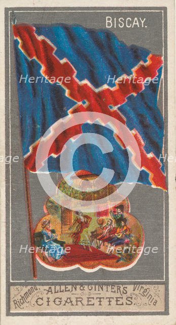 Biscay, from the City Flags series (N6) for Allen & Ginter Cigarettes Brands, 1887. Creator: Allen & Ginter.