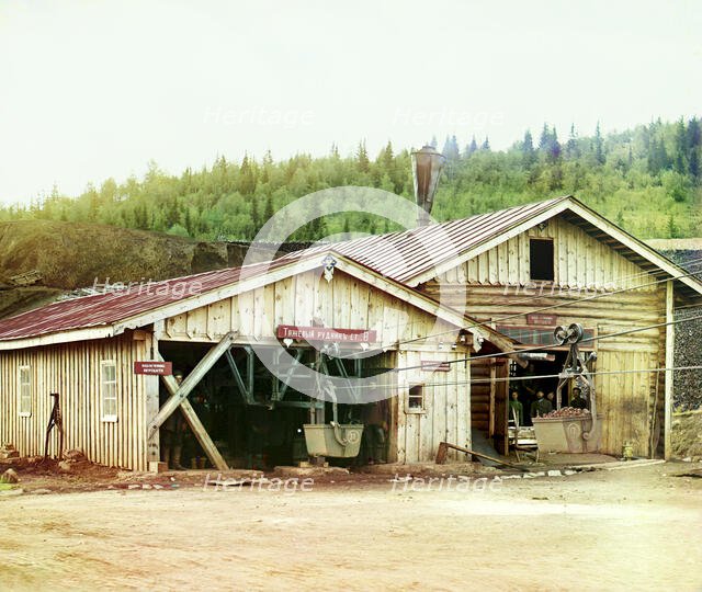 Cable railway from the Tiazhelyi mine, 1910. Creator: Sergey Mikhaylovich Prokudin-Gorsky.