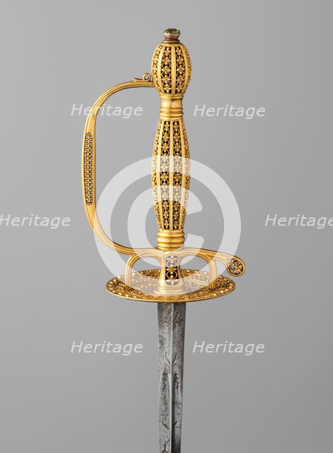 Smallsword with Scabbard, hilt and scabbard, probably Spanish; blade, German, Solingen, c1790-1800. Creator: Unknown.