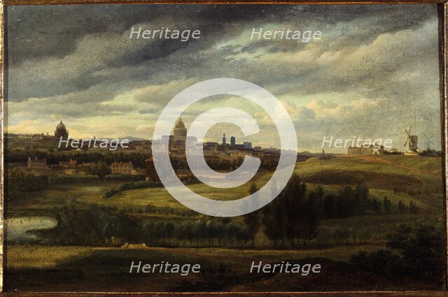 View of Paris, taken from the heights of Gentilly, 1815. Creator: Jean-Baptiste-Gabriel Langlace.
