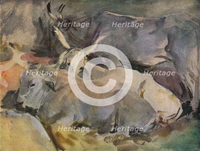 'Oxen at Siena', c1910. Artist: John Singer Sargent.