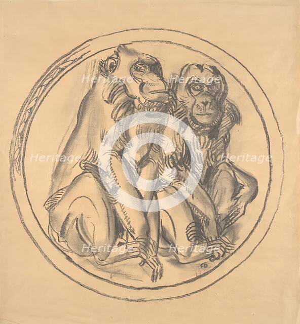 Design Drawing of the Relief in the Monkey House of the Schönbrunner Tiergarten, 1928/1929. Creator: Franz Barwig.