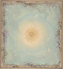Designs for Ceilings with Central Sunburst, 19th century. Creator: Charles Monblond.