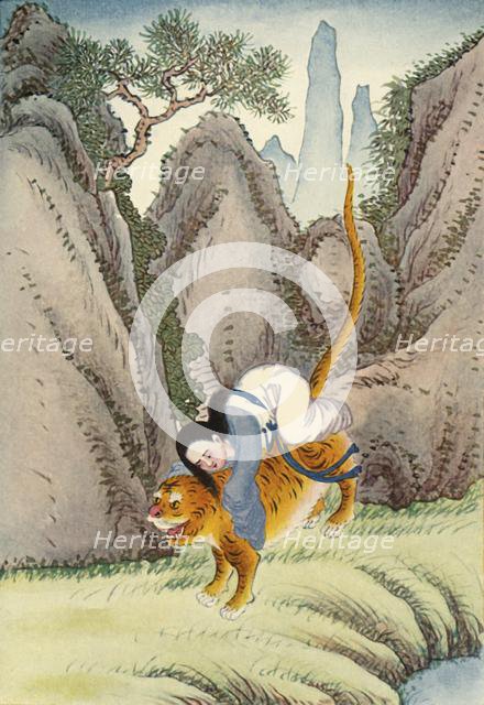 'The Tiger Carries Off Miao Shan', 1922. Creator: Unknown.