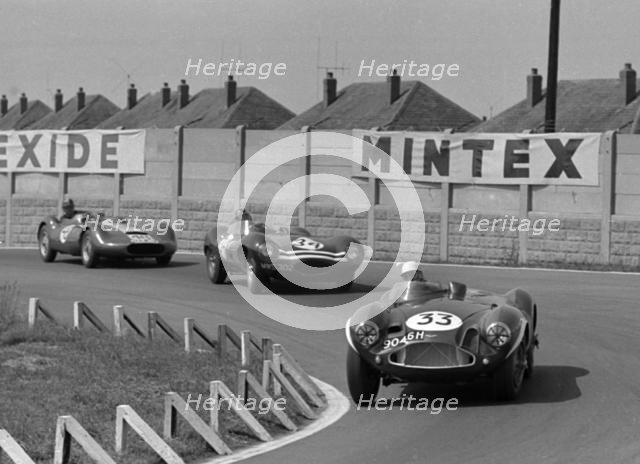 Aston Martin DB3S, Roy Salvadori, Aintree 1956. Creator: Unknown.