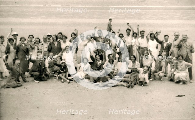 Sports day for the Gloucester Hotel party on La Publente Beach, Jersey, 1938. Artist: Unknown
