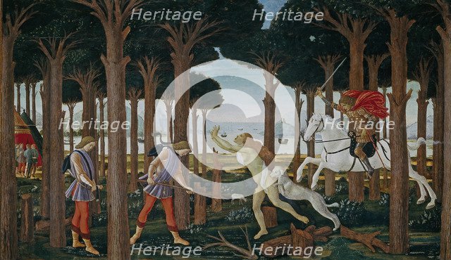 The Story of Nastagio degli Onesti (First episode), ca 1483. Artist: Botticelli, Sandro (1445-1510)