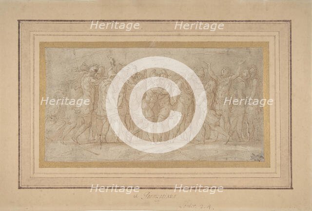 Roman or Greek Warriors Celebrating after a Victory., 1503-40. Creator: Parmigianino.