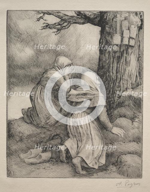 Bowing before the Tree (Larbre de salut). Creator: Alphonse Legros (French, 1837-1911).
