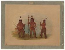 Alaeutian Chief and Two Warriors, 1855/1869. Creator: George Catlin.