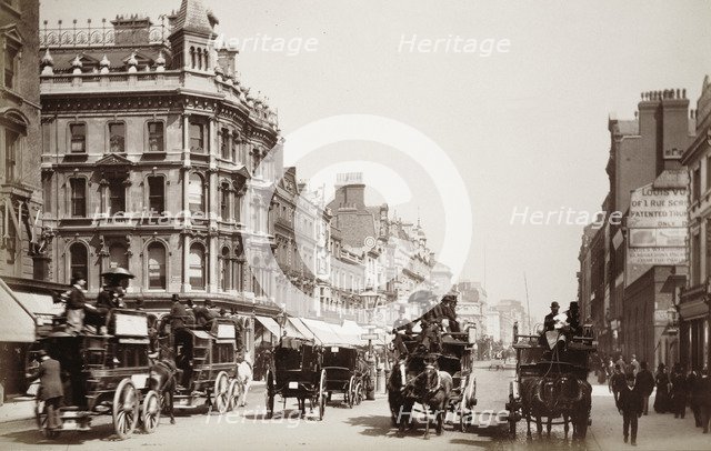 View down Oxford Street, London, 19th century. Artist: Unknown