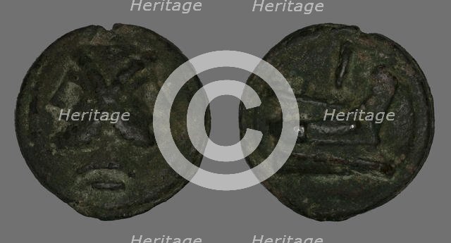 As (Coin) Depicting the God Janus, 225-217 BCE. Creator: Unknown.