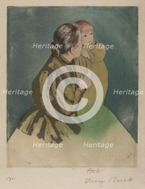 Peasant Mother and Child, c. 1894. Creator: Mary Cassatt.