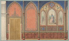 Elevation of a Church or Chapel with designs for ornament and a painted triptych..., 2nd half 19th c Creators: Jules-Edmond-Charles Lachaise, Eugène-Pierre Gourdet.