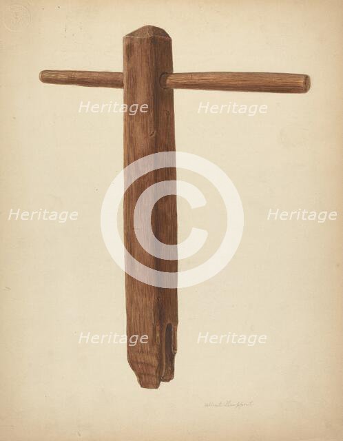 Wrench for Tightening Rope Bed, c. 1939. Creator: Albert Geuppert.