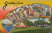 Greetings card featuring Augusta, Georgia, 1943. Artist: Unknown