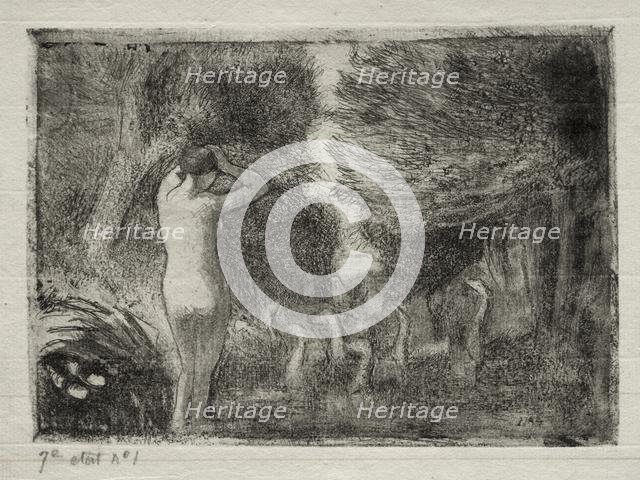 Bather and Geese, 1895. Creator: Camille Pissarro (French, 1830-1903).