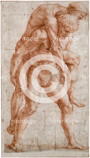 Young Man Carrying an Old Man on His Back (Aeneas and Anchises), ca 1514. Artist: Raphael (1483-1520)