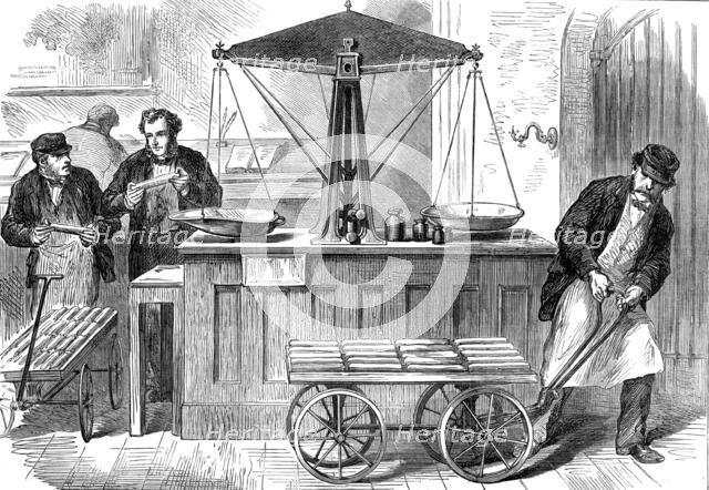 Sketches in the Bank of England: entrance to the bullion vaults, 1872. Creator: Unknown.