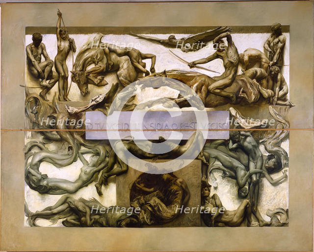 Le Tenebre (dal ciclo Il poema della Vita Umana), 1907. Creator: Sartorio, Giulio Aristide (1860-1932).